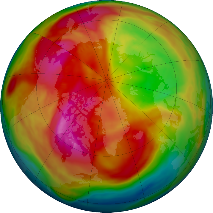Arctic ozone map for 21 February 2024